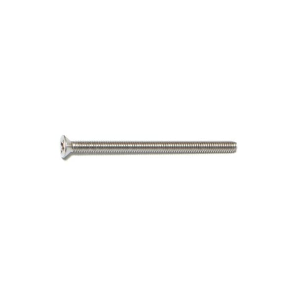 Midwest Fastener #8-32 x 2-1/2 in Phillips Flat Machine Screw, Plain 18-8 Stainless Steel, 100 PK 07178 - main
